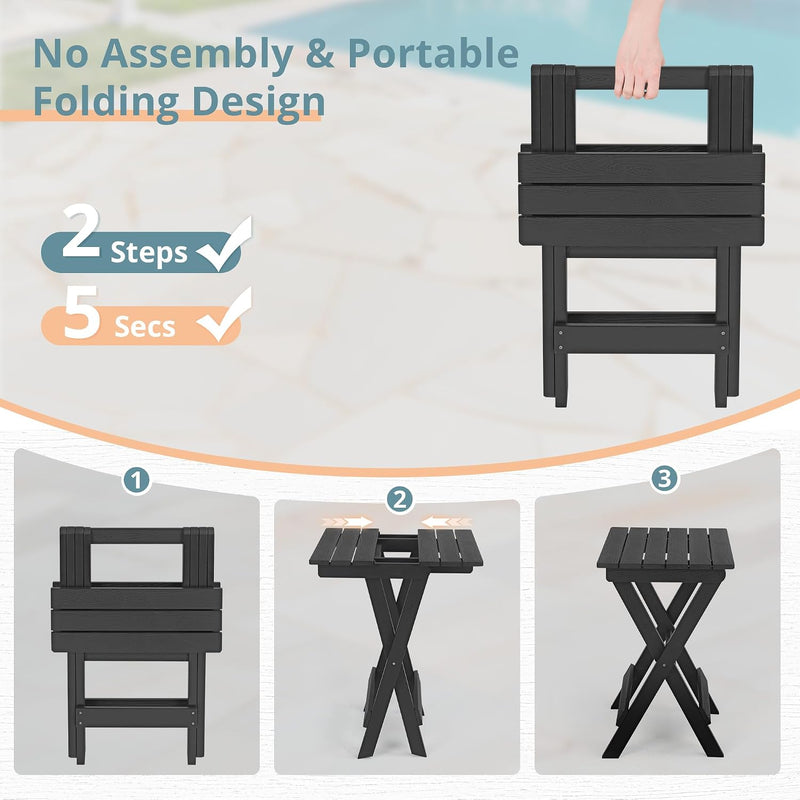 68CM Folding Garden Side Table Hdps