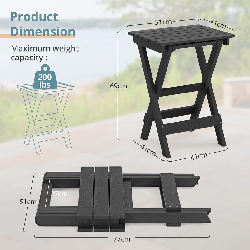 68CM Folding Garden Side Table Hdps
