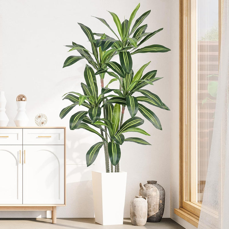 6FT Artificial Dracaena Tree with Tall Pot