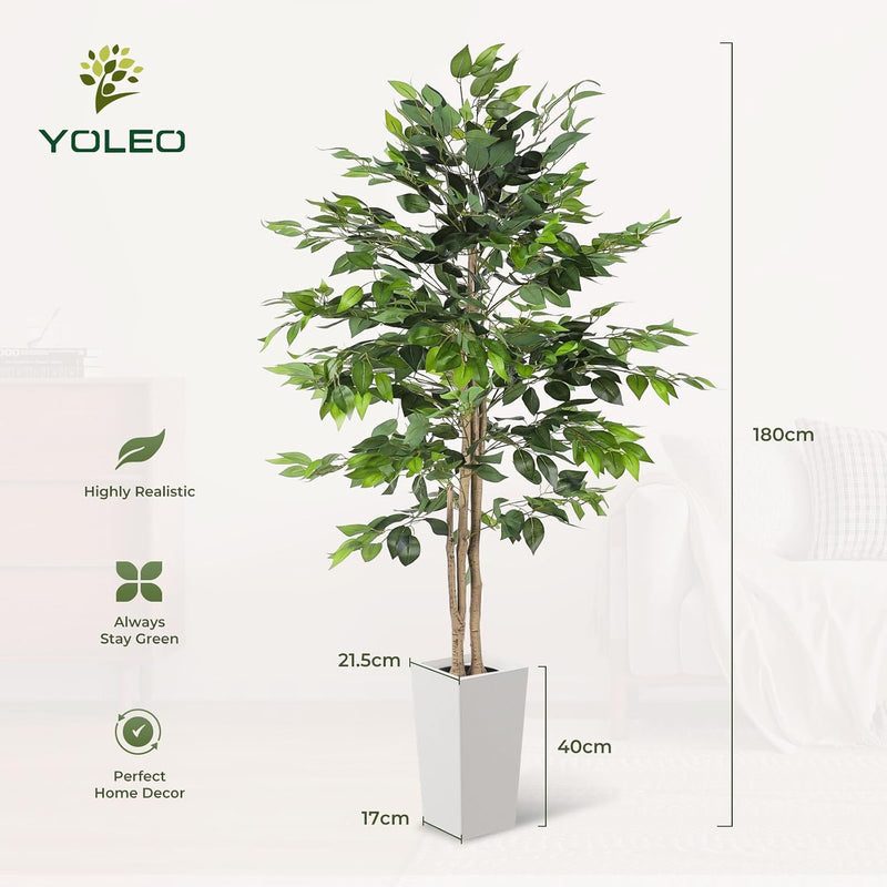 6FT Artificial Dracaena Tree with Tall Pot