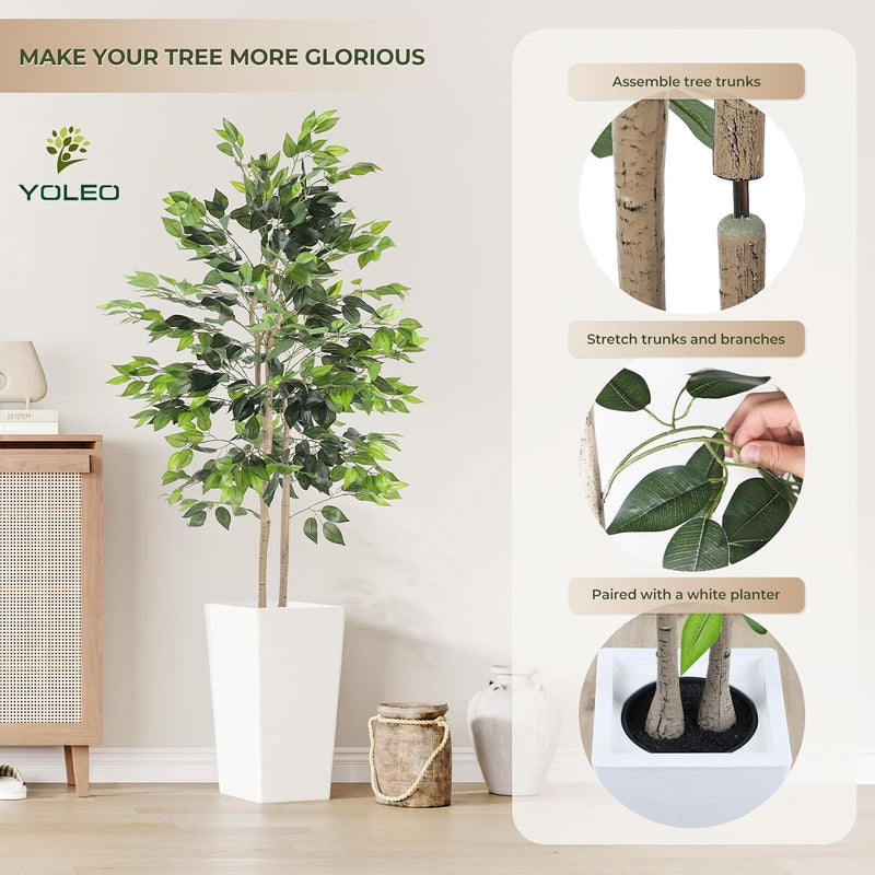 6FT Artificial Dracaena Tree with Tall Pot