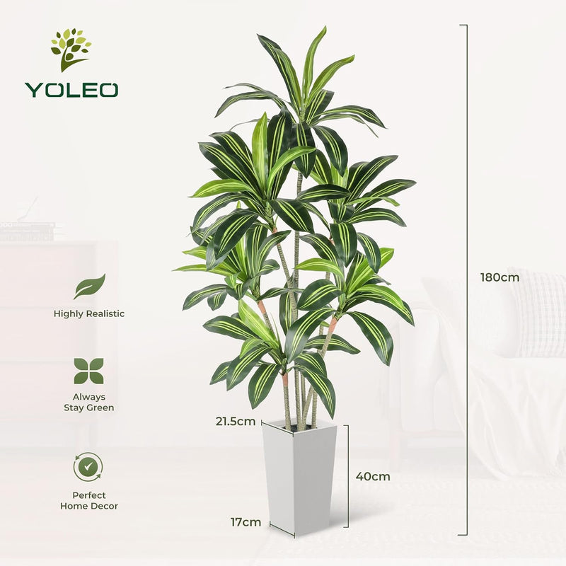 6FT Artificial Dracaena Tree with Tall Pot