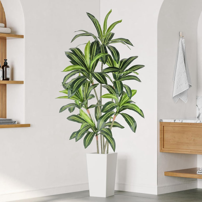 6FT Artificial Dracaena Tree with Tall Pot