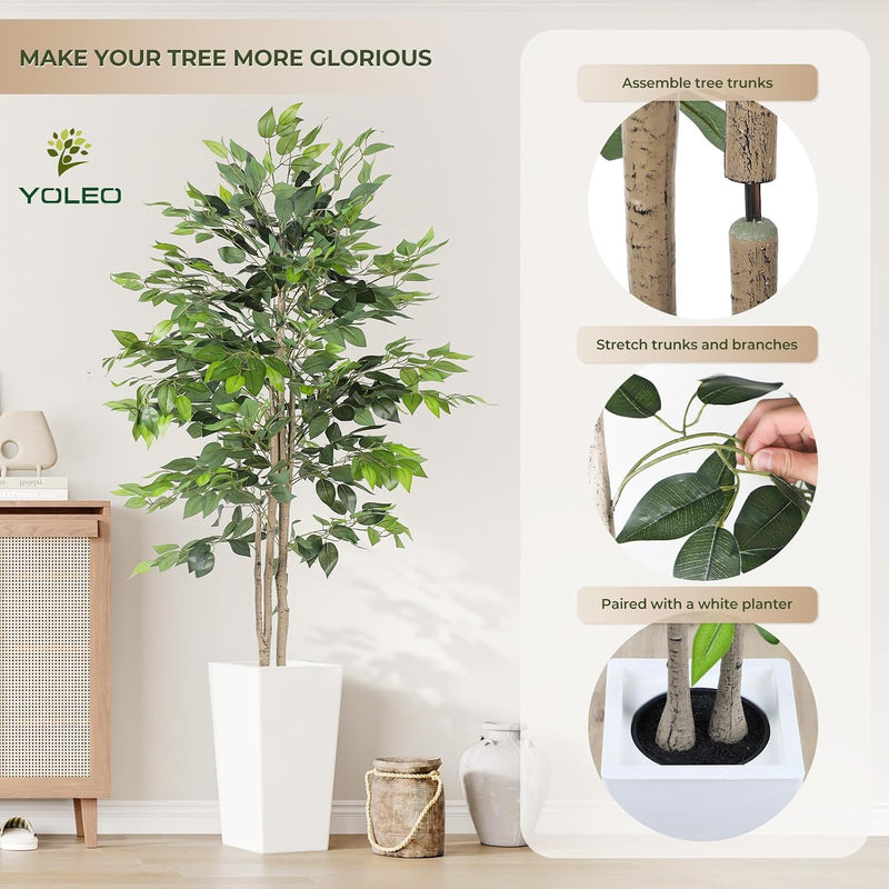 6FT Artificial Dracaena Tree with Tall Pot