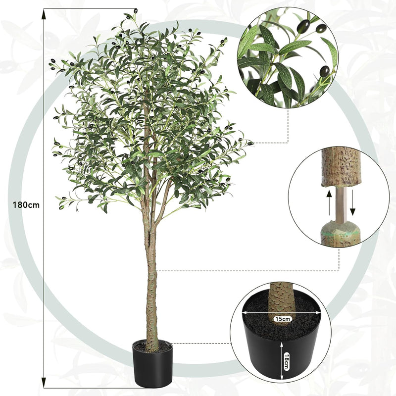6FT Artificial Dracaena Tree with Tall Pot