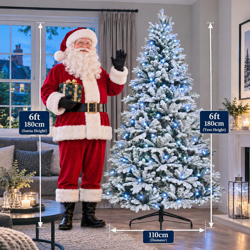 6FT Pre-Lit Royal Snow Fir Christmas Tree