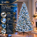 6FT Pre-Lit Royal Snow Fir Christmas Tree