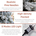 6FT Pre-Lit Slim Snow Flocked Christmas Tree