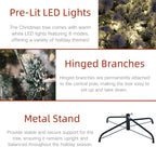6FT Pre-Lit Slim Snow Flocked Christmas Tree