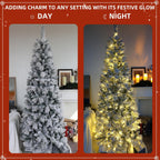 6FT Pre-Lit Slim Snow Flocked Christmas Tree