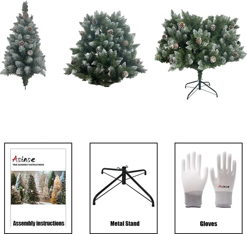 6FT Prelit Artificial Hinged Christmas Tree