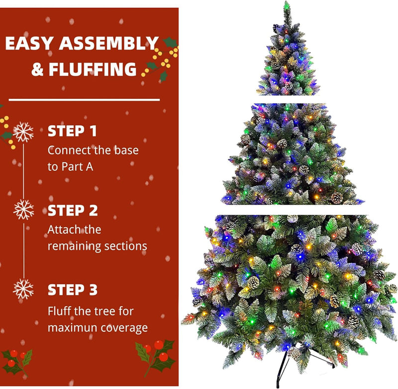 6FT Prelit Artificial Hinged Christmas Tree