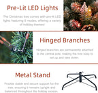 6FT Prelit Artificial Hinged Christmas Tree