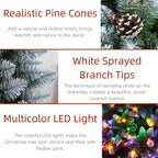 6FT Prelit Artificial Hinged Christmas Tree