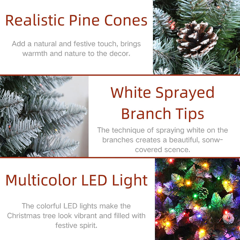 6FT Prelit Artificial Hinged Christmas Tree