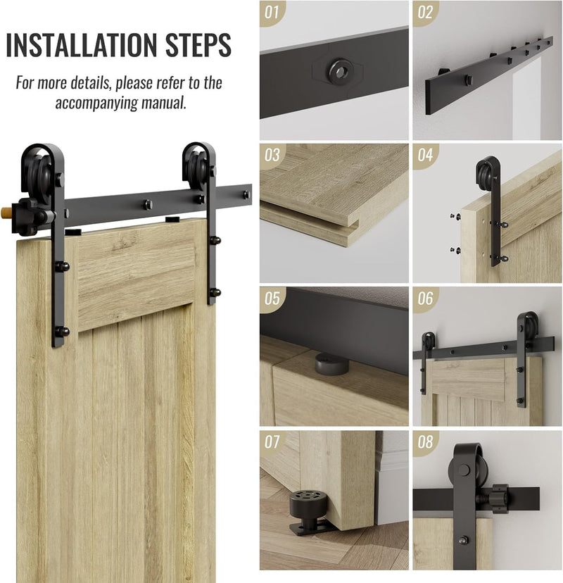 6FT Sliding Barn Door Kit Doors Hardware