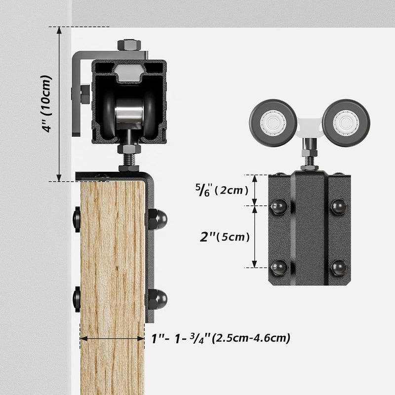 6FT Sliding Barn Door Kit Doors Hardware