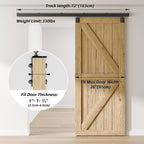6FT Sliding Barn Door Kit Doors Hardware