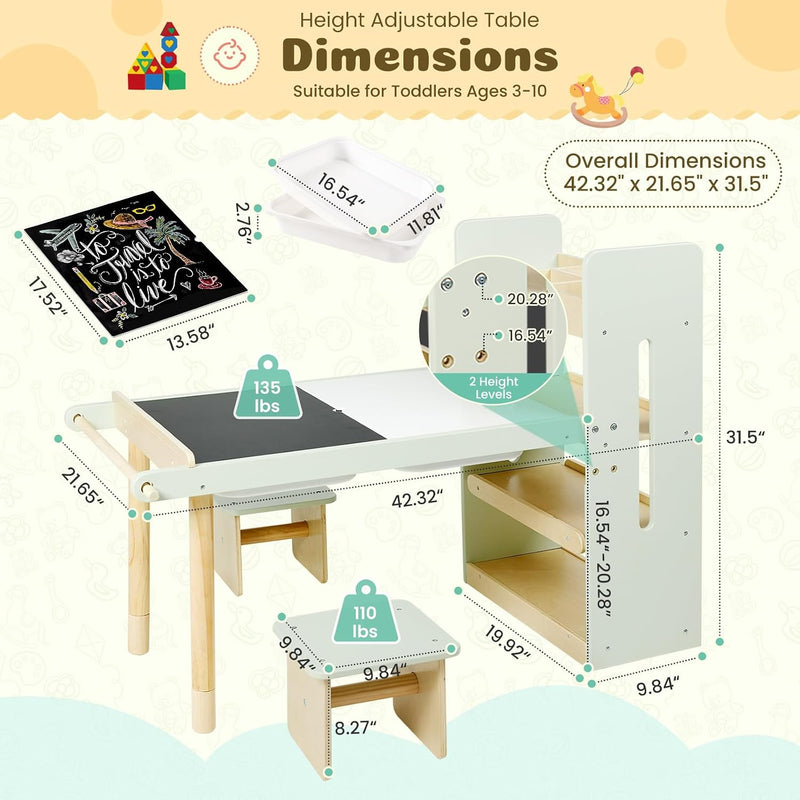 6in1 Kids Sensory Art Table for Toddlers