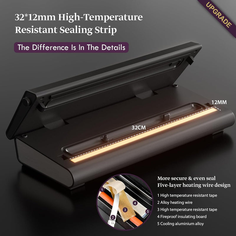 6in1 Vacuum Sealer Dry Moist Modes 2 Bag