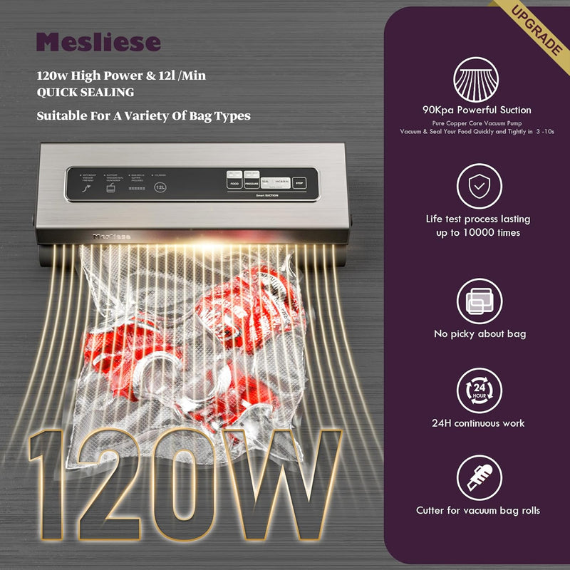 6in1 Vacuum Sealer Dry Moist Modes 2 Bag