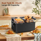 6L Dual Tank Deep Fat Fryer Stainless Steel