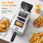6L Dual Tank Deep Fat Fryer Stainless Steel