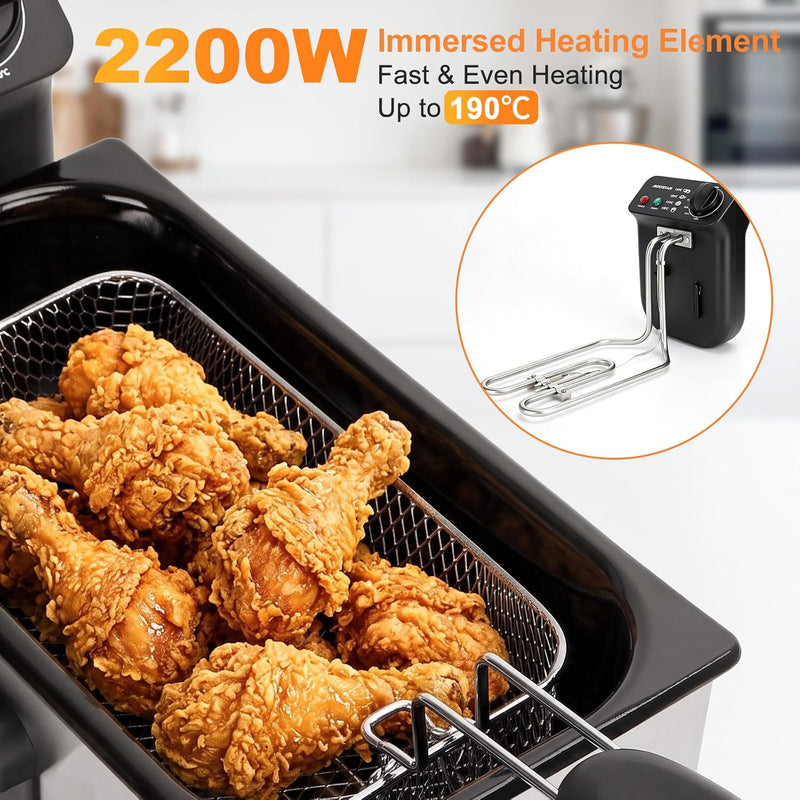 6L Dual Tank Deep Fat Fryer Stainless Steel