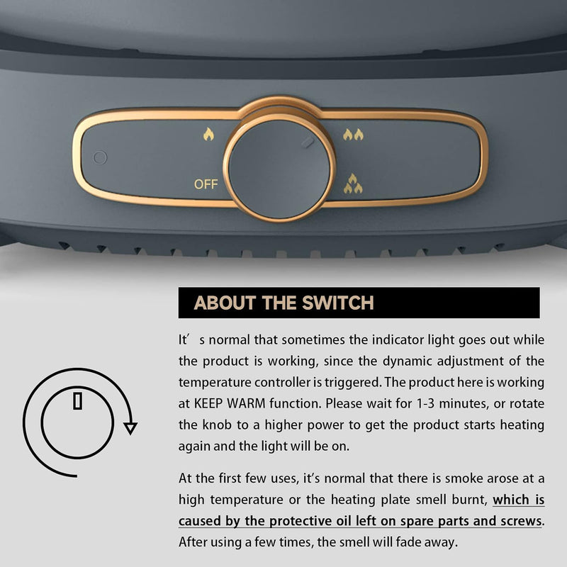 6L Hot Pot Electric with Divider Shabu Power