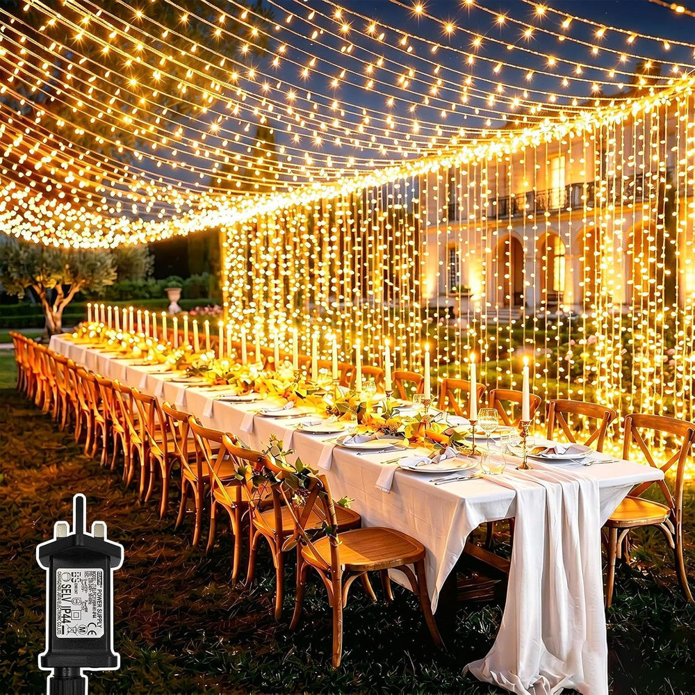 6m X 3m 600led Plug in Curtain Fairy (2 Pack)