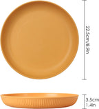6pcs Unbreakable Dinner Plates Set Plastic Deep Camping