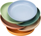6pcs Unbreakable Dinner Plates Set Plastic Deep Camping