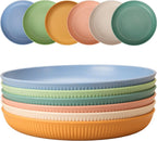 6pcs Unbreakable Dinner Plates Set Plastic Deep Camping