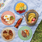 6pcs Unbreakable Dinner Plates Set Plastic Deep Camping