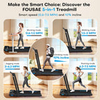 7.5MPH Treadmills for Home Foldable 5-In-1 Walking