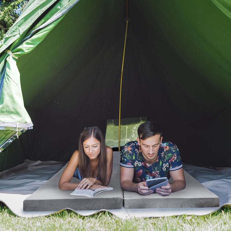 7.6CM Thick Memory Foam Camping Mattress Detachable Outer