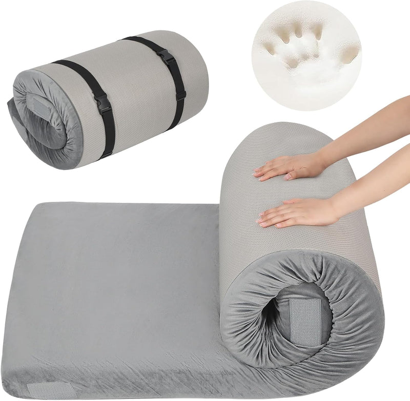 7.6CM Thick Memory Foam Camping Mattress Detachable Outer
