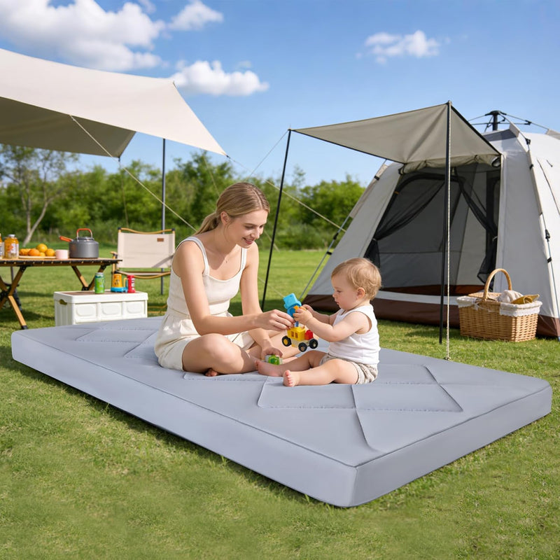 7.6CM Thick Memory Foam Camping Mattress Detachable Outer