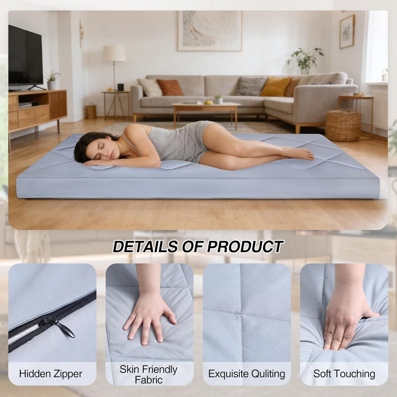 7.6CM Thick Memory Foam Camping Mattress Detachable Outer