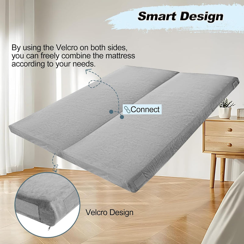 7.6CM Thick Memory Foam Camping Mattress Detachable Outer