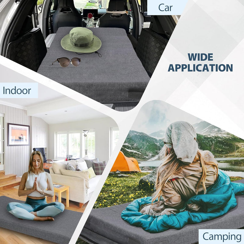 7.6CM Thick Memory Foam Camping Mattress Detachable Outer
