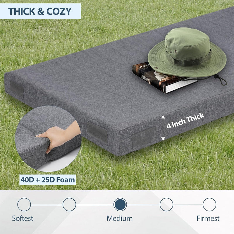 7.6CM Thick Memory Foam Camping Mattress Detachable Outer