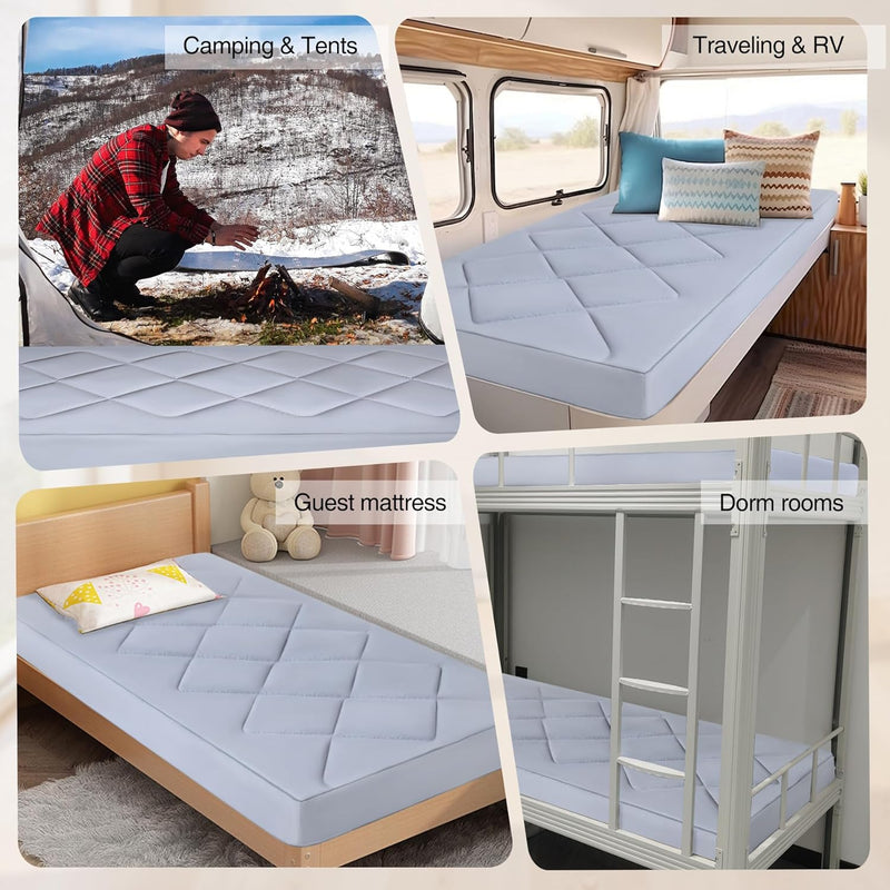 7.6CM Thick Memory Foam Camping Mattress Detachable Outer