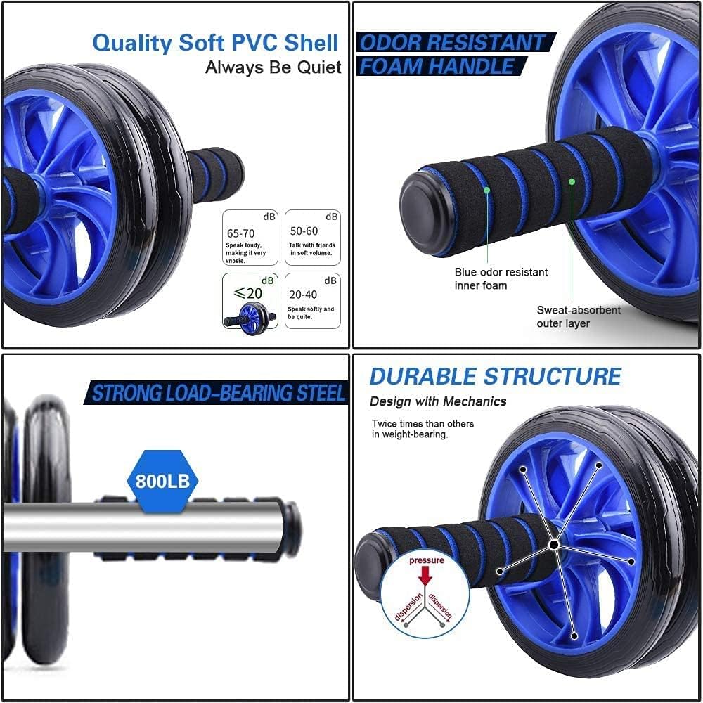 7- Ab Roller Wheel Set with 2 Push-Up