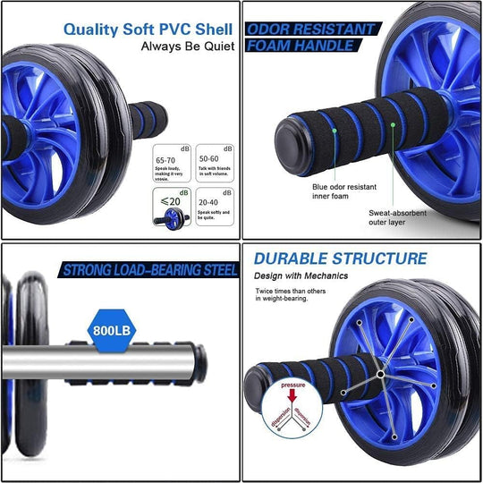 7- Ab Roller Wheel Set with 2 Push-Up