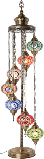 7 Big Globes Turkish Moroccan Colourful Mosaic