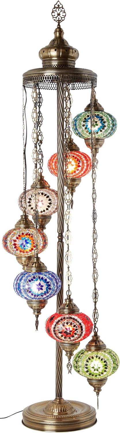 7 Big Globes Turkish Moroccan Colourful Mosaic