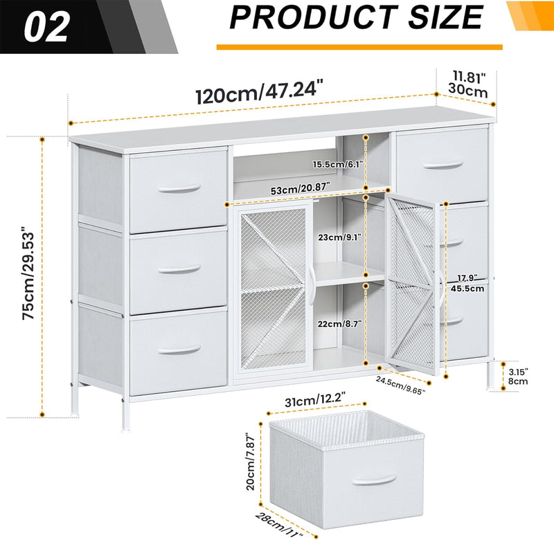7-Drawer Fabric Chest of Drawers for Bedroom 4