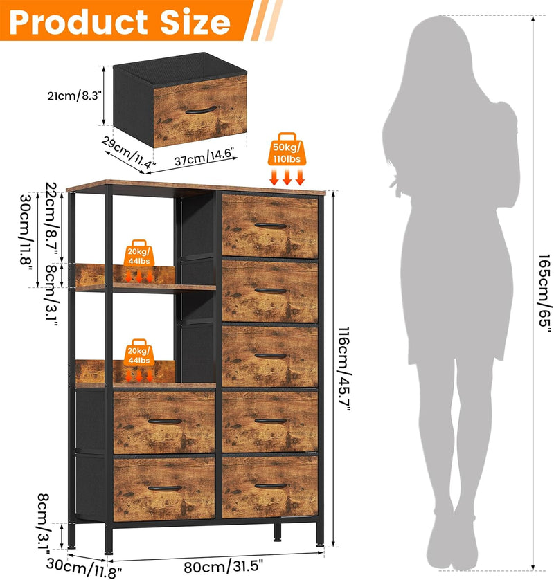 7-Drawer Fabric Chest of Drawers for Bedroom 4