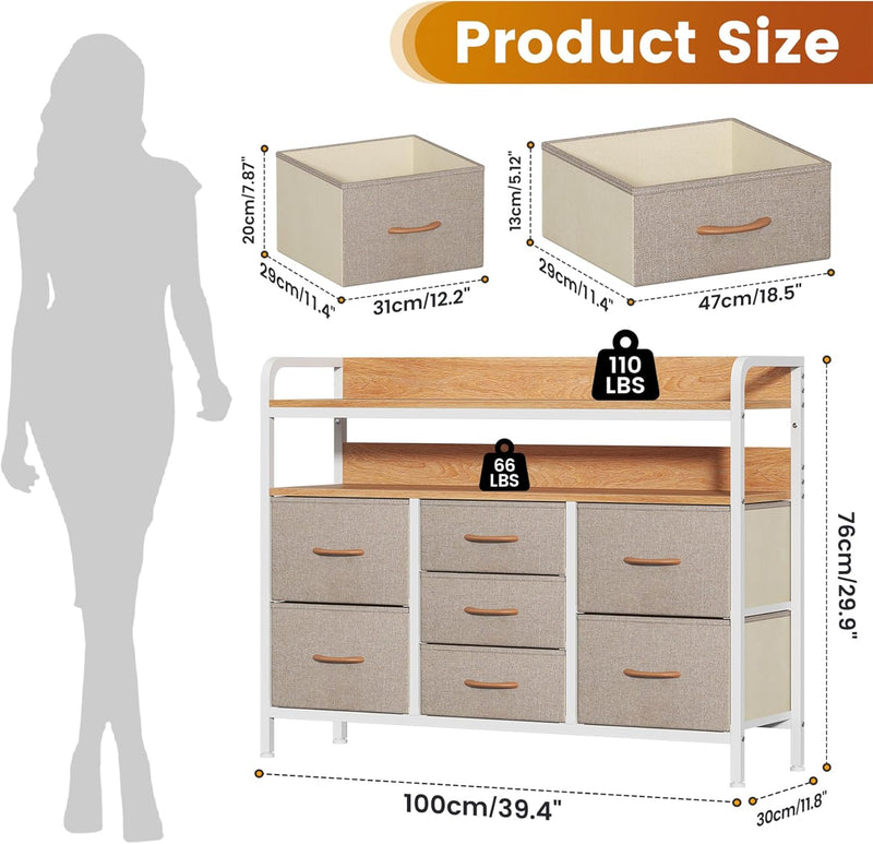 7-Drawer Fabric Chest of Drawers for Bedroom 4
